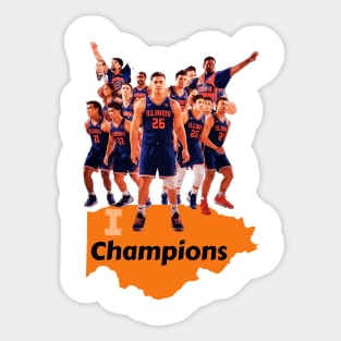 Illinois Fighting Illini Big Ten Champs 2024 Mens Basketball Sticker